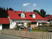 Doppelhaus in Holzrahmenbau gefertigt von der Zimmerei Rottenwhrer.